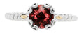 Garnet and Gold Accent Vintage-Style Ring
