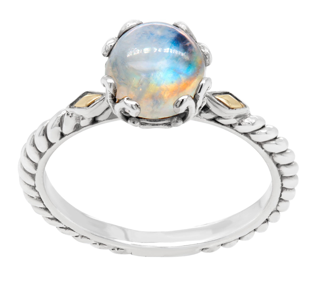 Elara Moonstone Scrollwork Ring