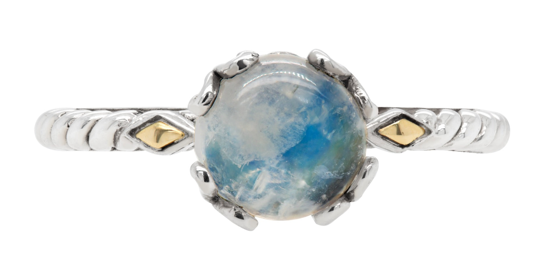 Elara Moonstone Scrollwork Ring