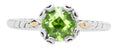 Peridot and Gold Accent Vintage-Style Ring