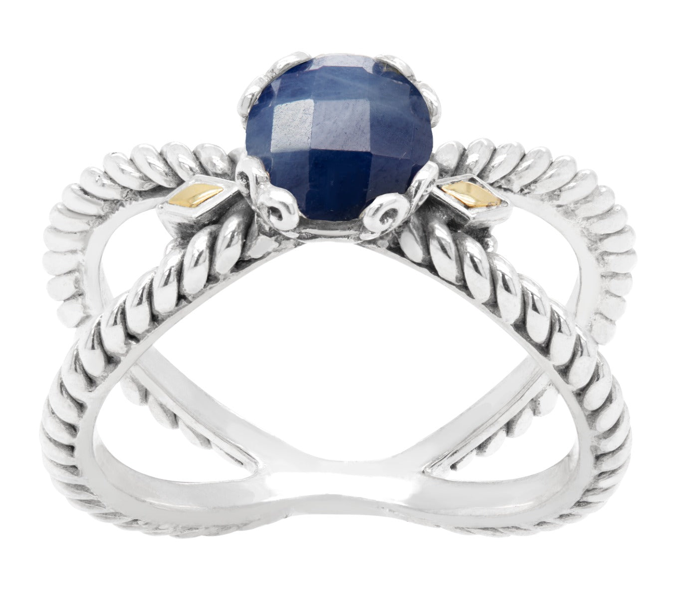 Lyra Sapphire Scrollwork Ring