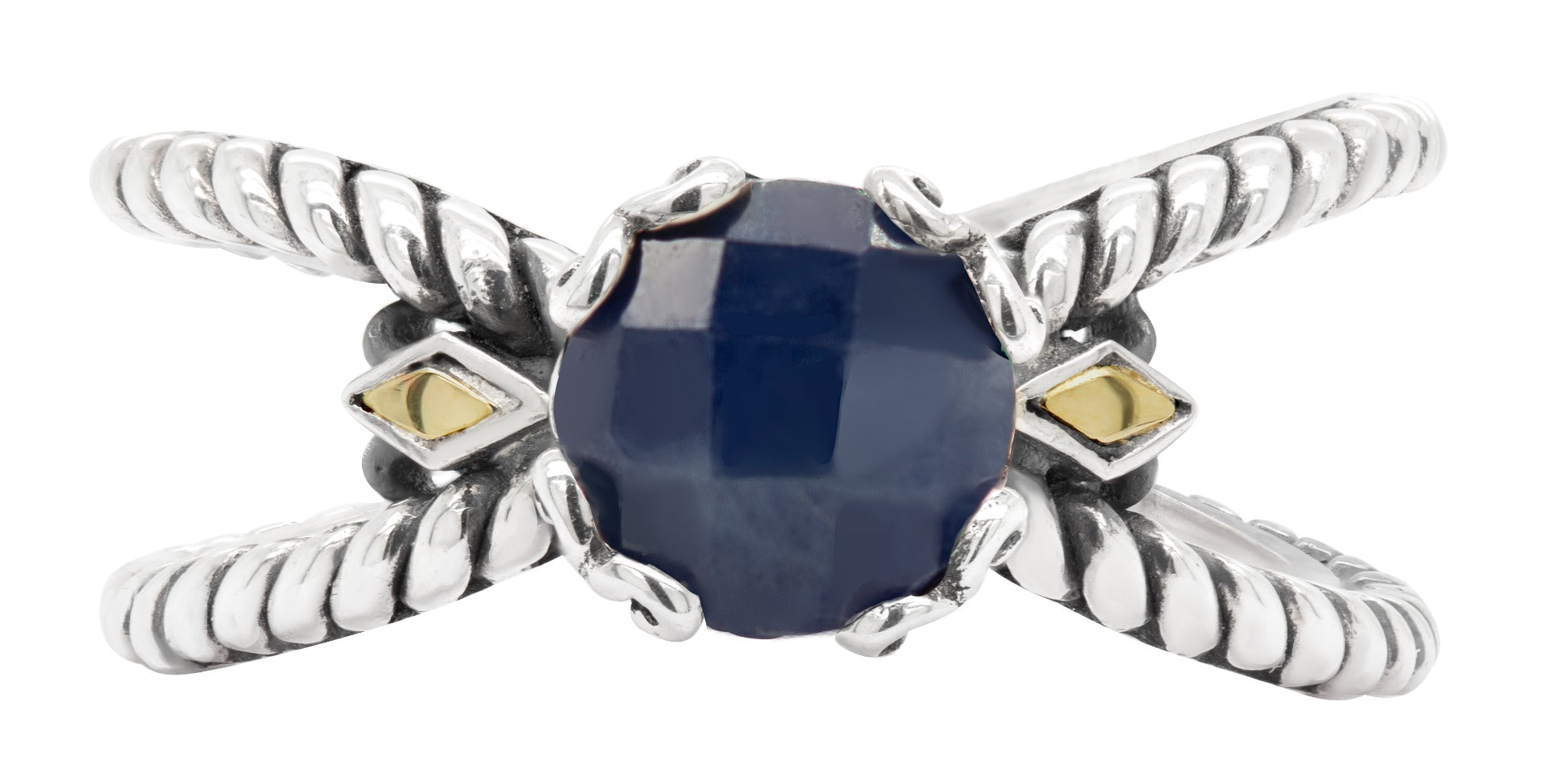 Lyra Sapphire Scrollwork Ring