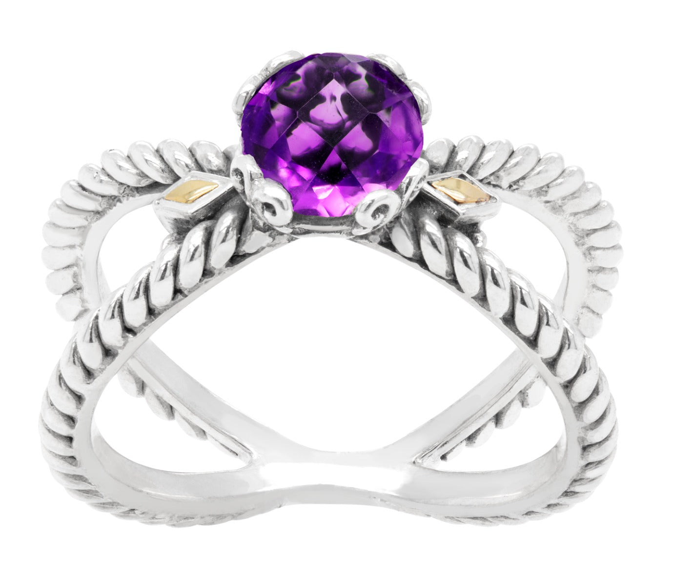 Celestia Amethyst Scrollwork Ring