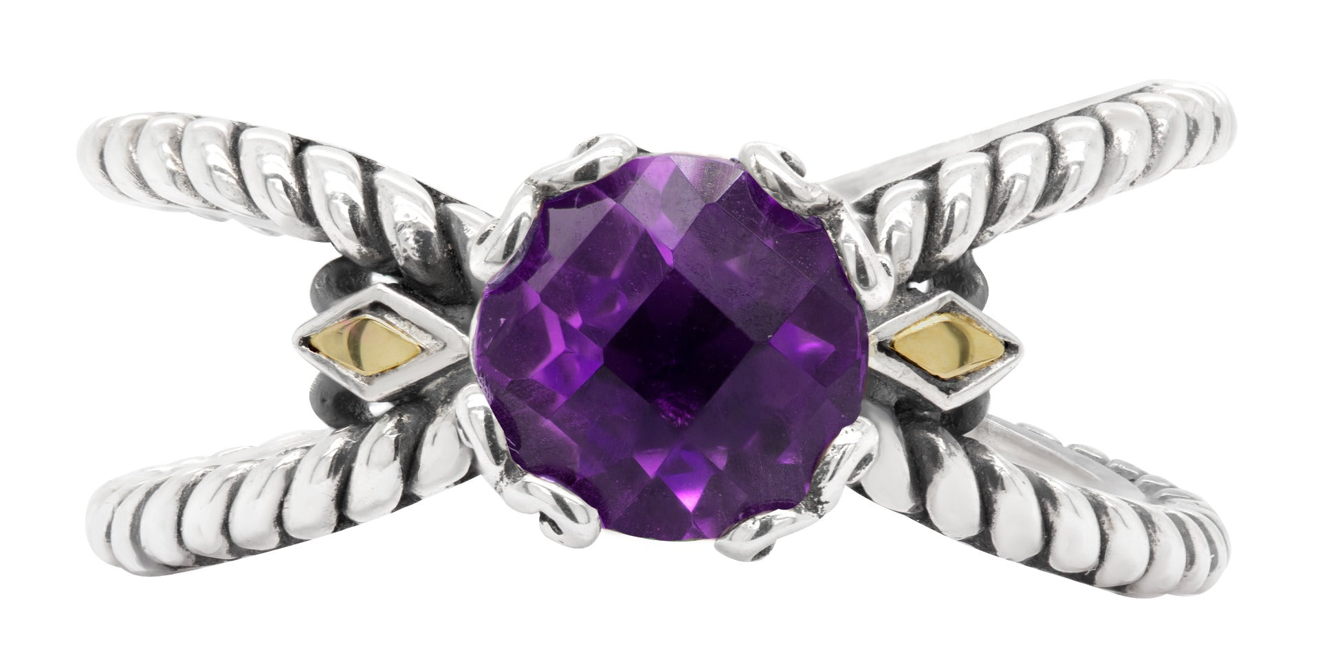 Celestia Amethyst Scrollwork Ring