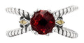 Ravelle Garnet Scrollwork Ring
