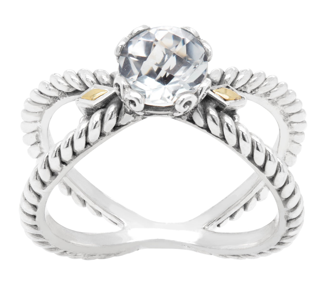 Solenne White Topaz Scrollwork Ring