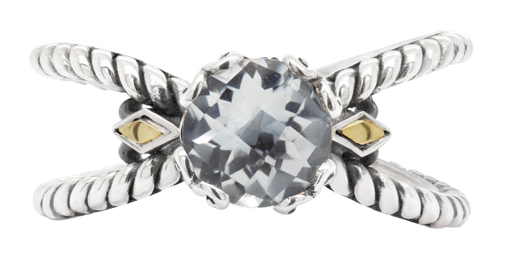 Solenne White Topaz Scrollwork Ring
