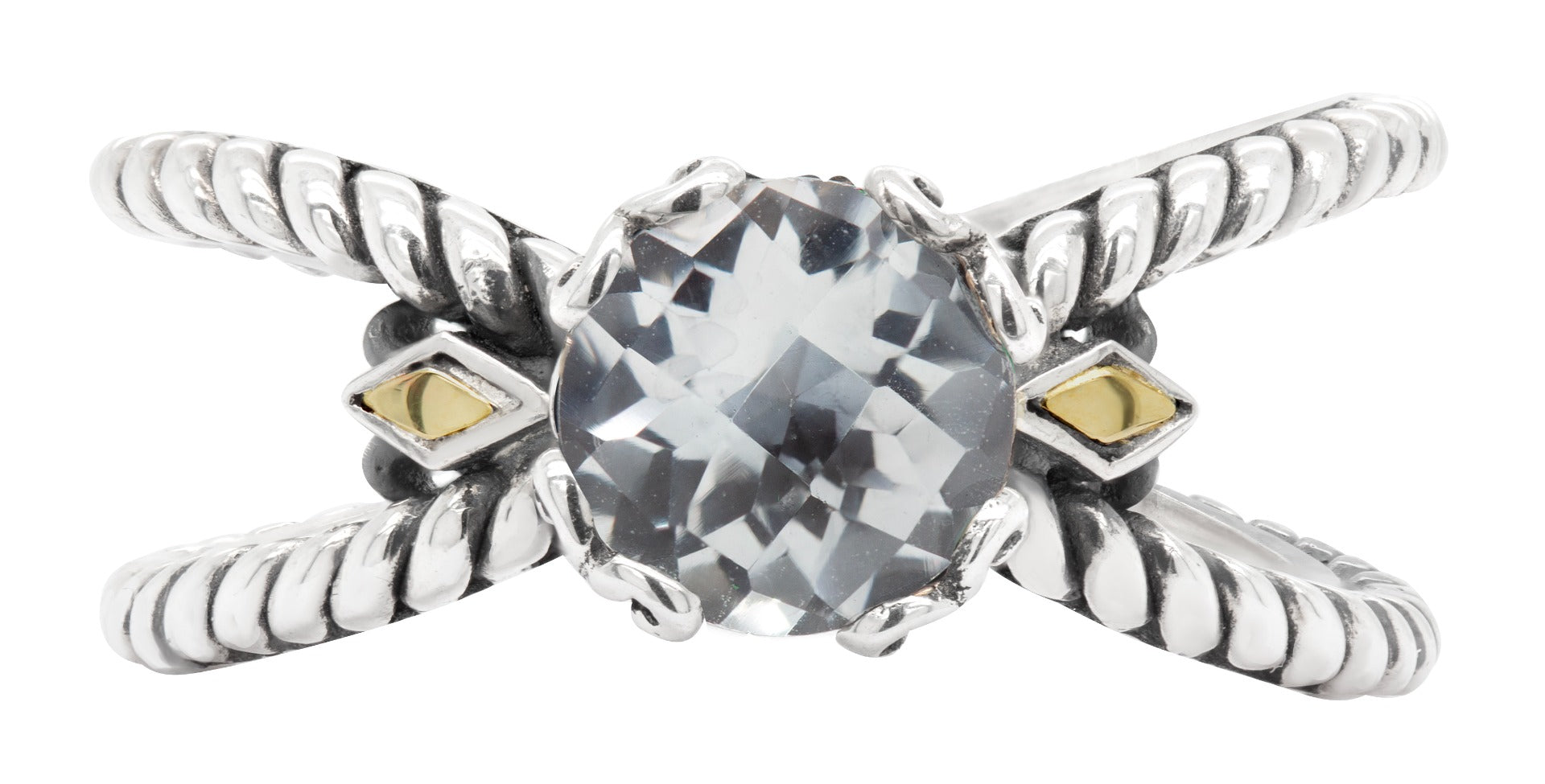 Solenne White Topaz Scrollwork Ring