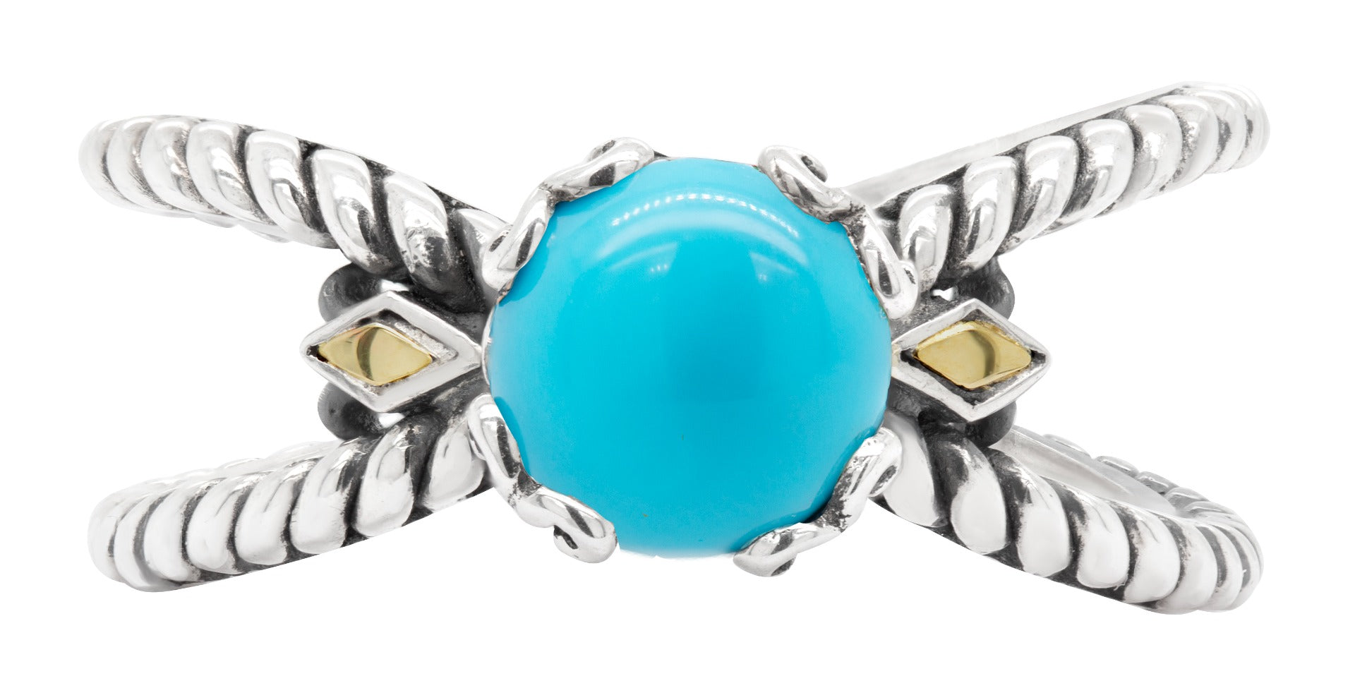 Caelora Turquoise Scrollwork Ring