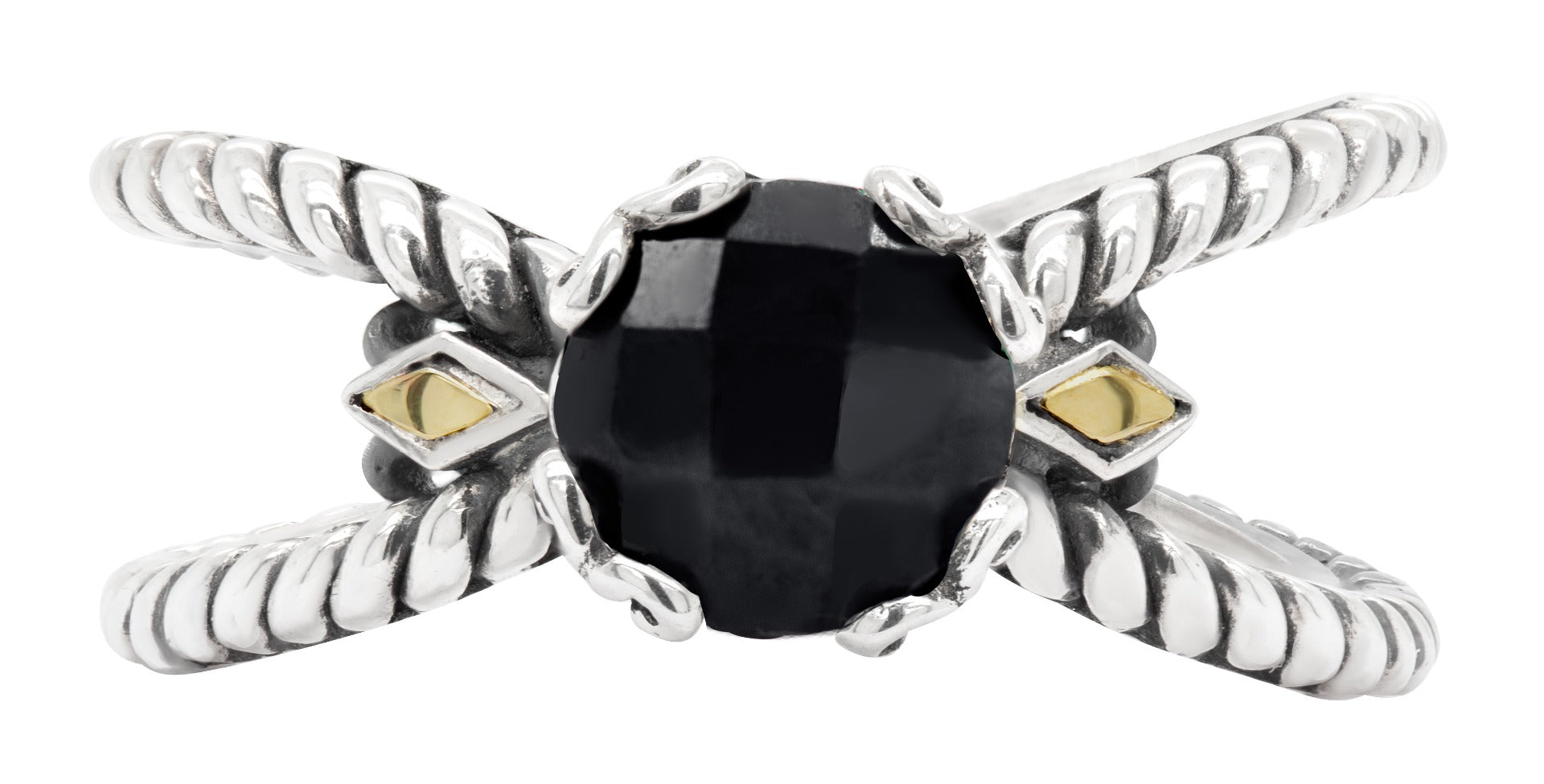 Virelle Black Spinel Scrollwork Ring