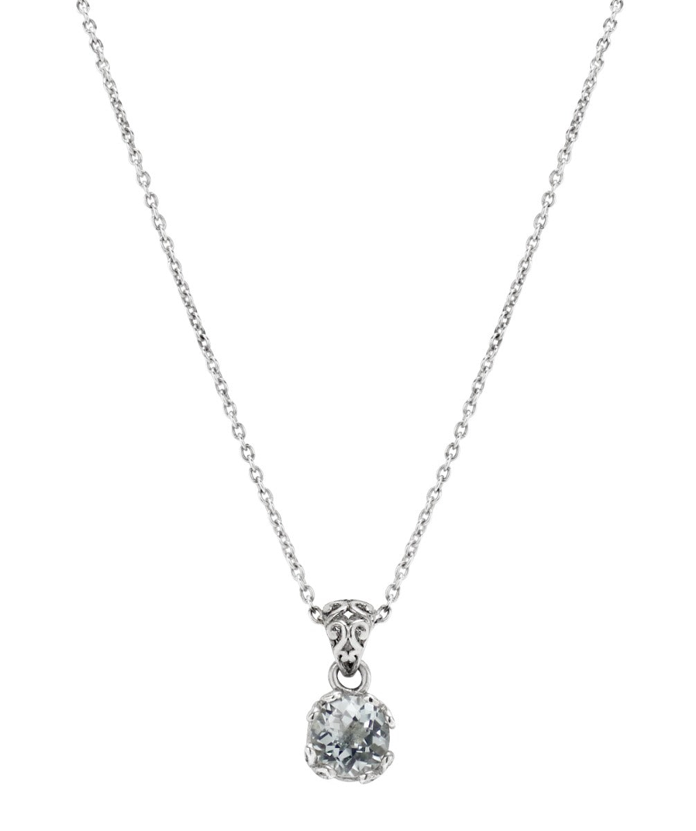Solenne White Topaz Pendant Necklace