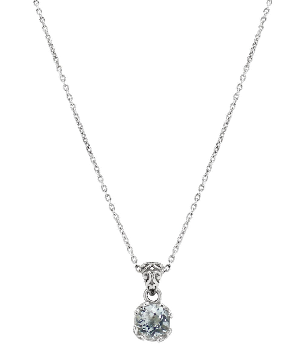 Solenne Blue Topaz Pendant Necklace