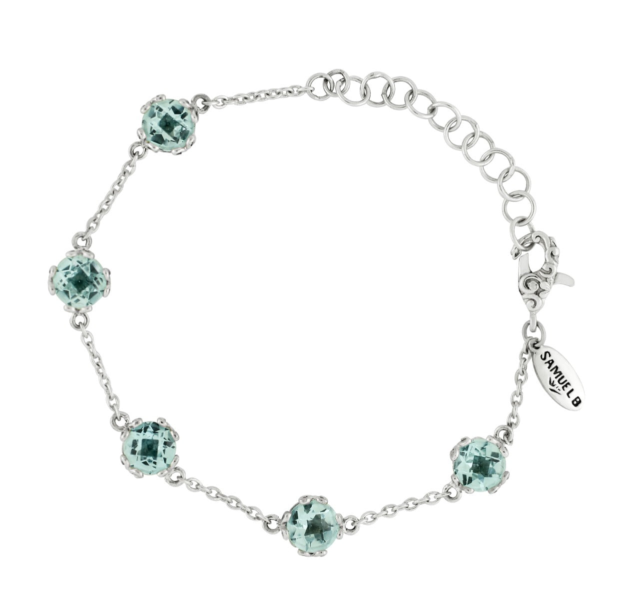 Solenne Blue Topaz Station Bracelet