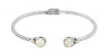 Opulent Sterling Silver Opal Cuff Bracelet