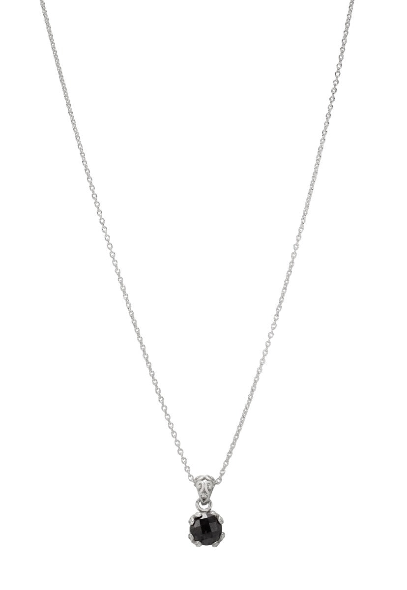 Midnight Elegance Black Spinel Pendant Necklace