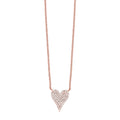 Front view 14k Rose Gold Diamond Heart Pendant