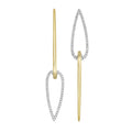 Front View Diamond Teardrop Earrings