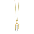 Front View Yellow Gold and Diamond Paperclip Pendant