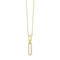 10K Yellow Gold And Diamond Paperclip Necklace