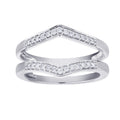 Diamond Chevron Prong Set Insert Ring