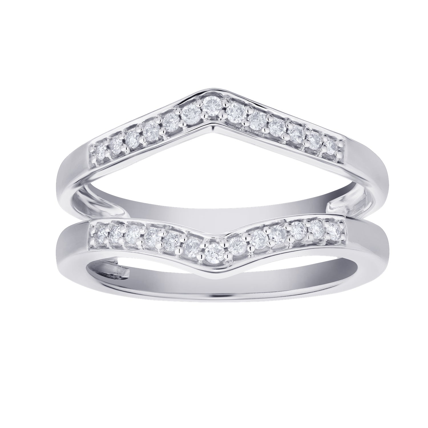 Diamond Chevron Prong Set Insert Ring