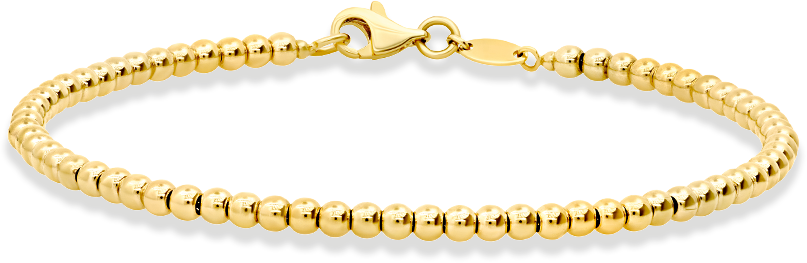 14k Yellow Gold 3mm bead bracelet