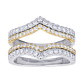 Diamond Two Tone Double Row Insert Ring