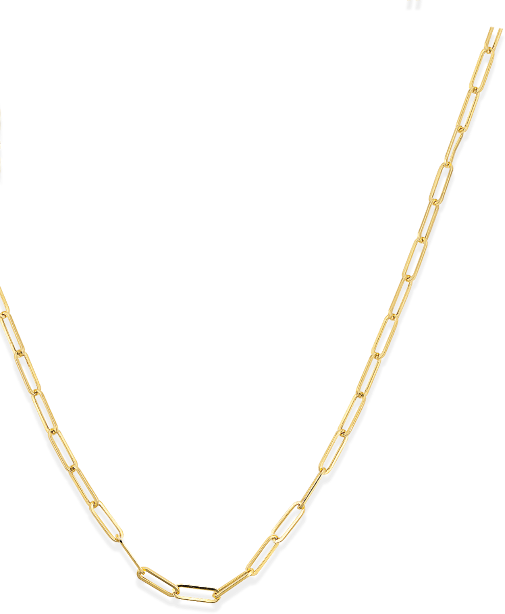 14k Yellow Gold 2.1mm 20" Paperclip Chain