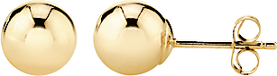 14k Yellow Gold 6mm Ball Earrings