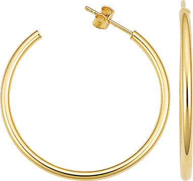 14k Yellow Gold Hoop Earring