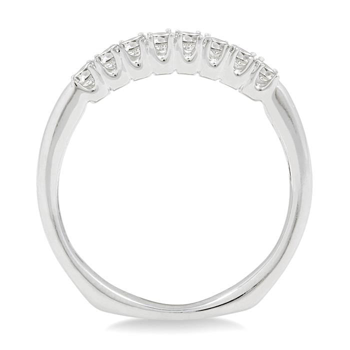 3/8 Ctw Princess Cut Diamond Wedding Band in 14K White Gold