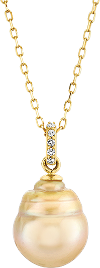 14k Yellow Gold Golden South Sea Pearl Pendant