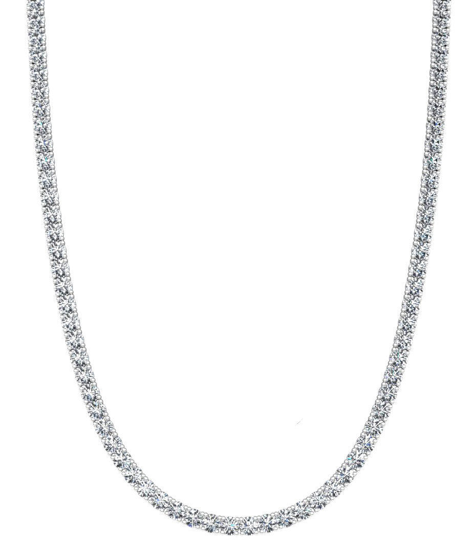 Minerva Silhouette 14k White Gold Straight Line Diamond Necklace