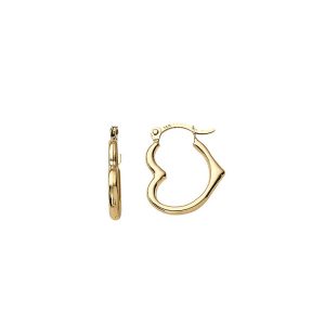 Petite Yellow Gold Heart Earrings