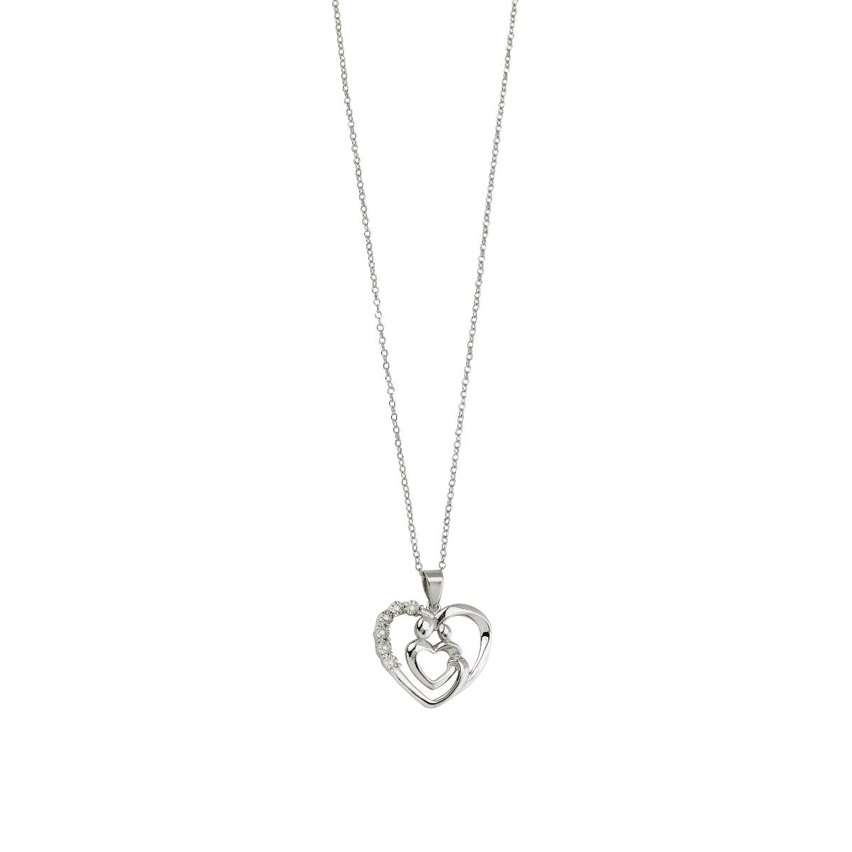 Stainless Steel Family Heart Pendant