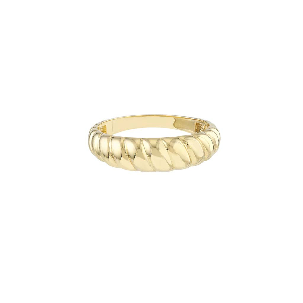 Yellow Gold Ribbed Ring
