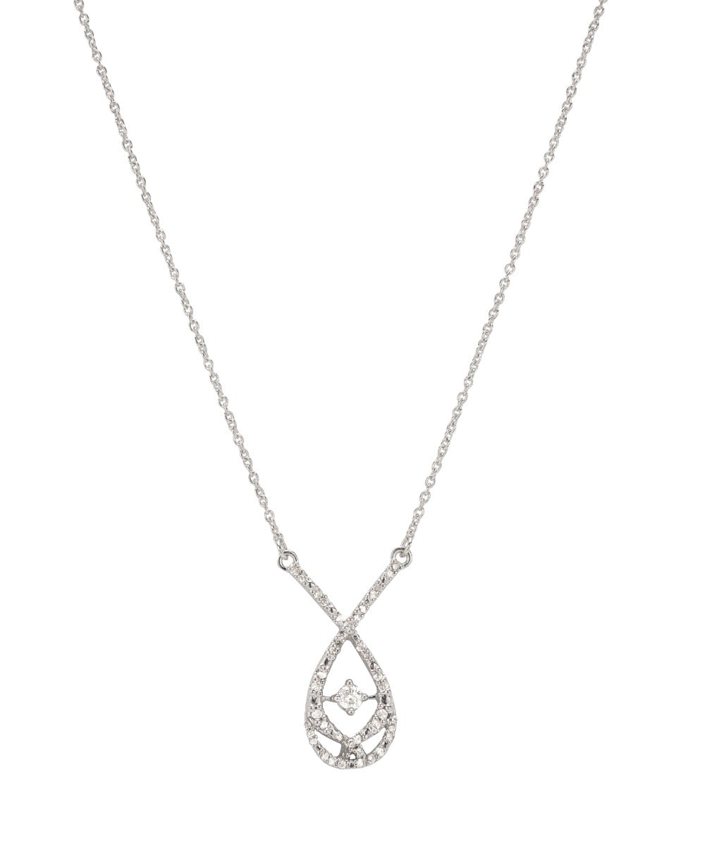 Elegant Teardrop Diamond Pendant Necklace - 0.25 CTW