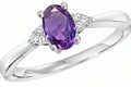 Layla 10K White Gold, Amethyst  & Diamond Ring