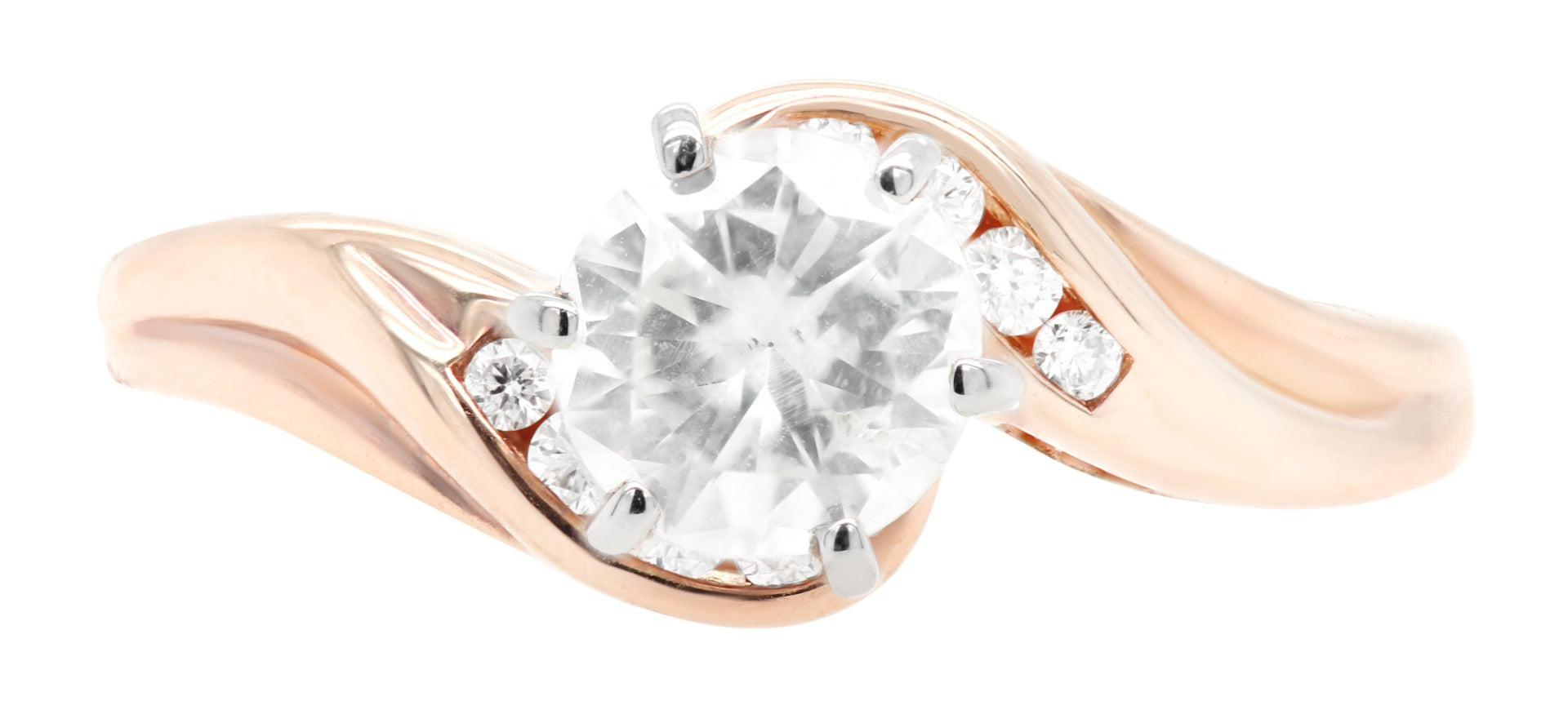 Aurora Flow Diamond Ring in Rose Gold