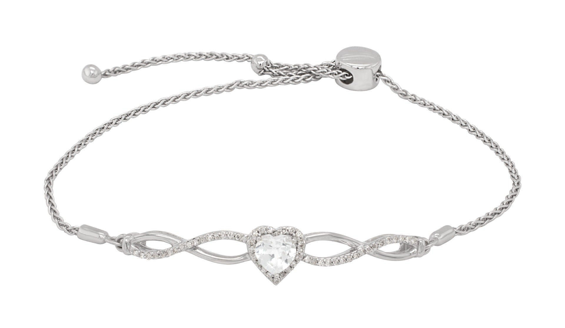Lyra Heart White Topaz Bracelet