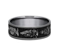 The Arrowhead This 7mm comfort fit ring is made with Grey Tantalum and Grey/Black Titanium, featuring a Arrowhead design