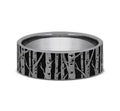 The Maple This 7mm comfort fit ring is made with Grey Tantalum , featuring a birch tree design
