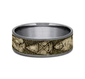 The Arrowhead This 7.5mm comfort fit ring is made with Grey Tantalum and 14k Yellow Gold , featuring an arrowhead design