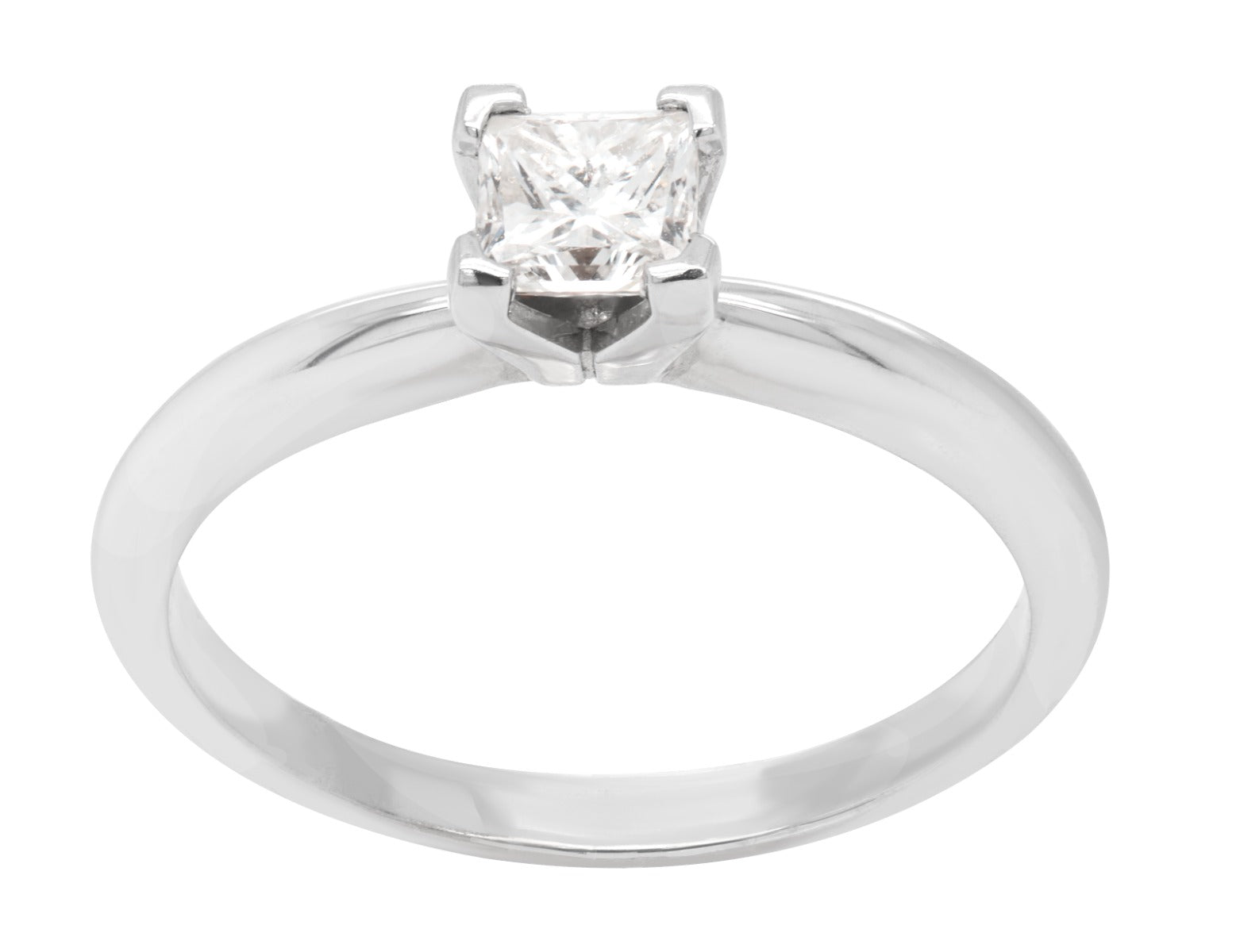 Princess-Cut Diamond Solitaire Engagement Ring .54CTW