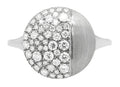 Modern Pave Diamond and Brushed Metal Statement Ring .46CTW