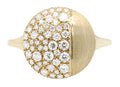 Pave Diamond and Brushed Gold Dome Ring .46CTW