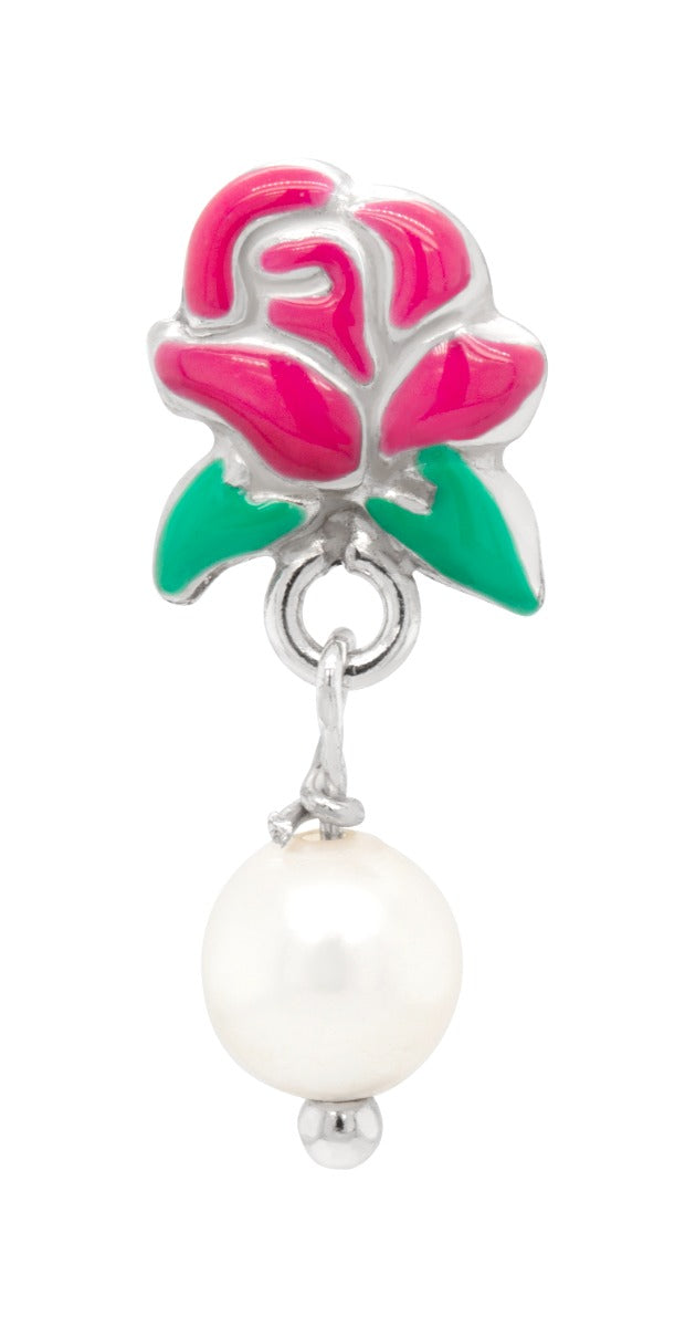 Blooming Rose Pearl Earrings