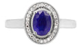 Oval Sapphire and Diamond Halo Ring