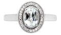 Oval White Topaz and Diamond Halo Ring