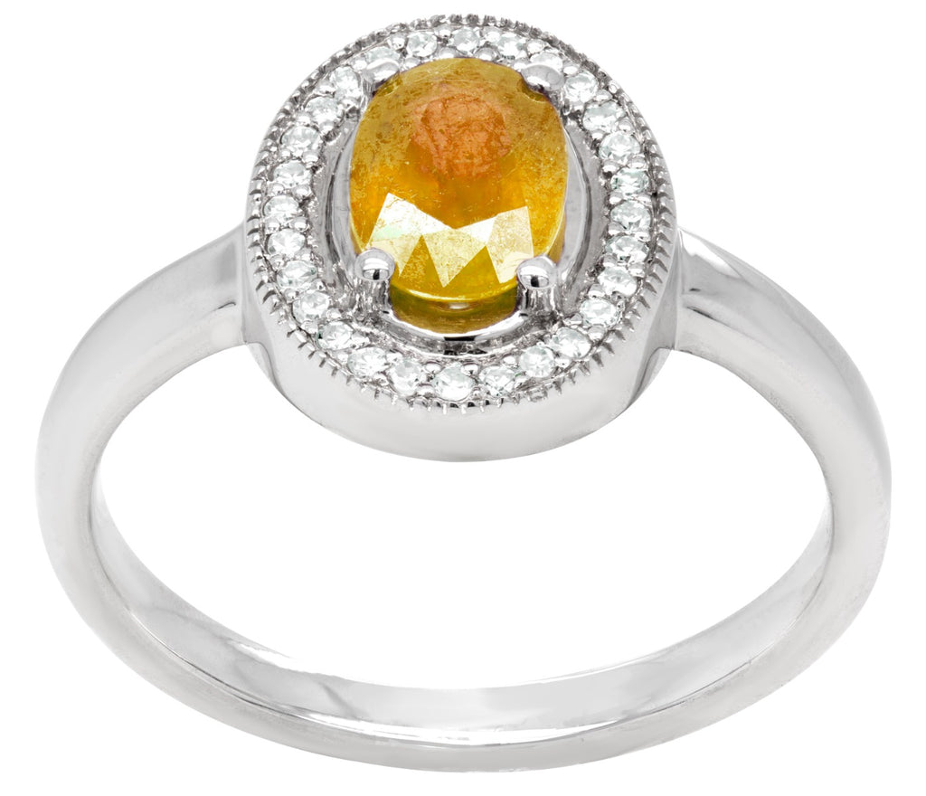 Citrine Radiance Halo Ring